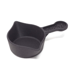 MK Machining antistatic powder pan side view showing balanced pour and clean lines