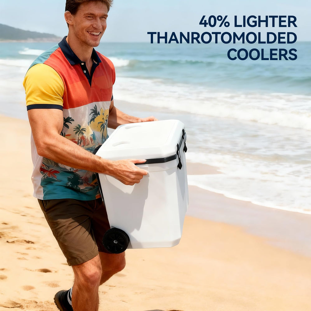 MKcreatorem inside 38QT capacity fits up to 70 cans plus ice.