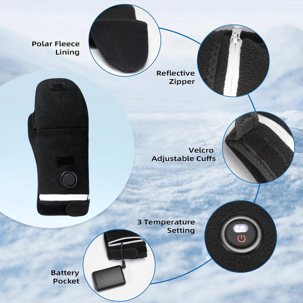 MKEFMEI heated gloves with curved battery sitting comfortably in hand