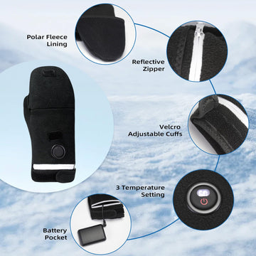 MKEFMEI heated gloves LED display shows current heat level at a glance.