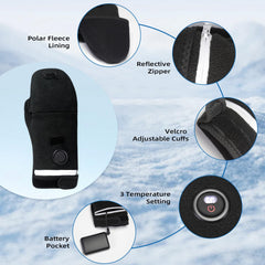 MKEFMEI heated gloves LED display shows current heat level at a glance.