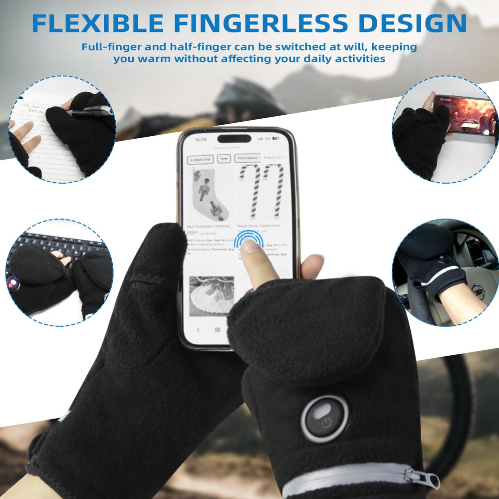 MKEFMEI heated gloves wrist-strap adjustment ensures a snug fit.