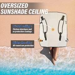 MKSY Beach Chair with Shade cup holder and storage keep drinks and essentials within reach.