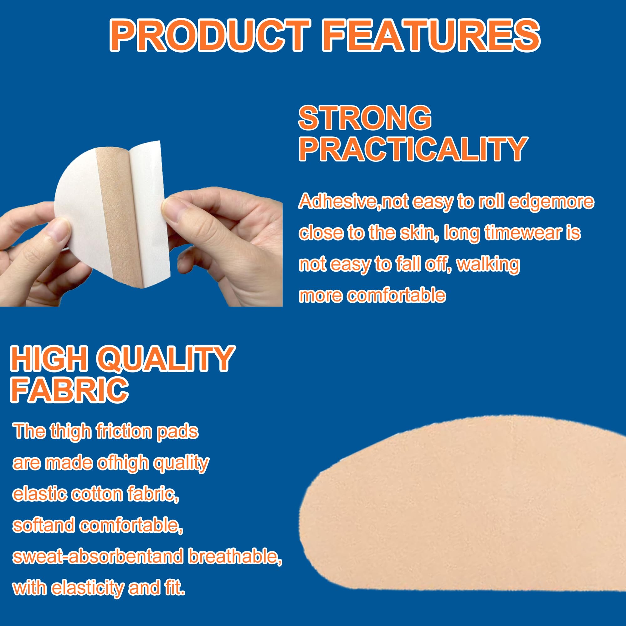 MlanRomee thigh pads breathable fabric showcases sweat-wicking, skin-friendly material for sensitive skin.