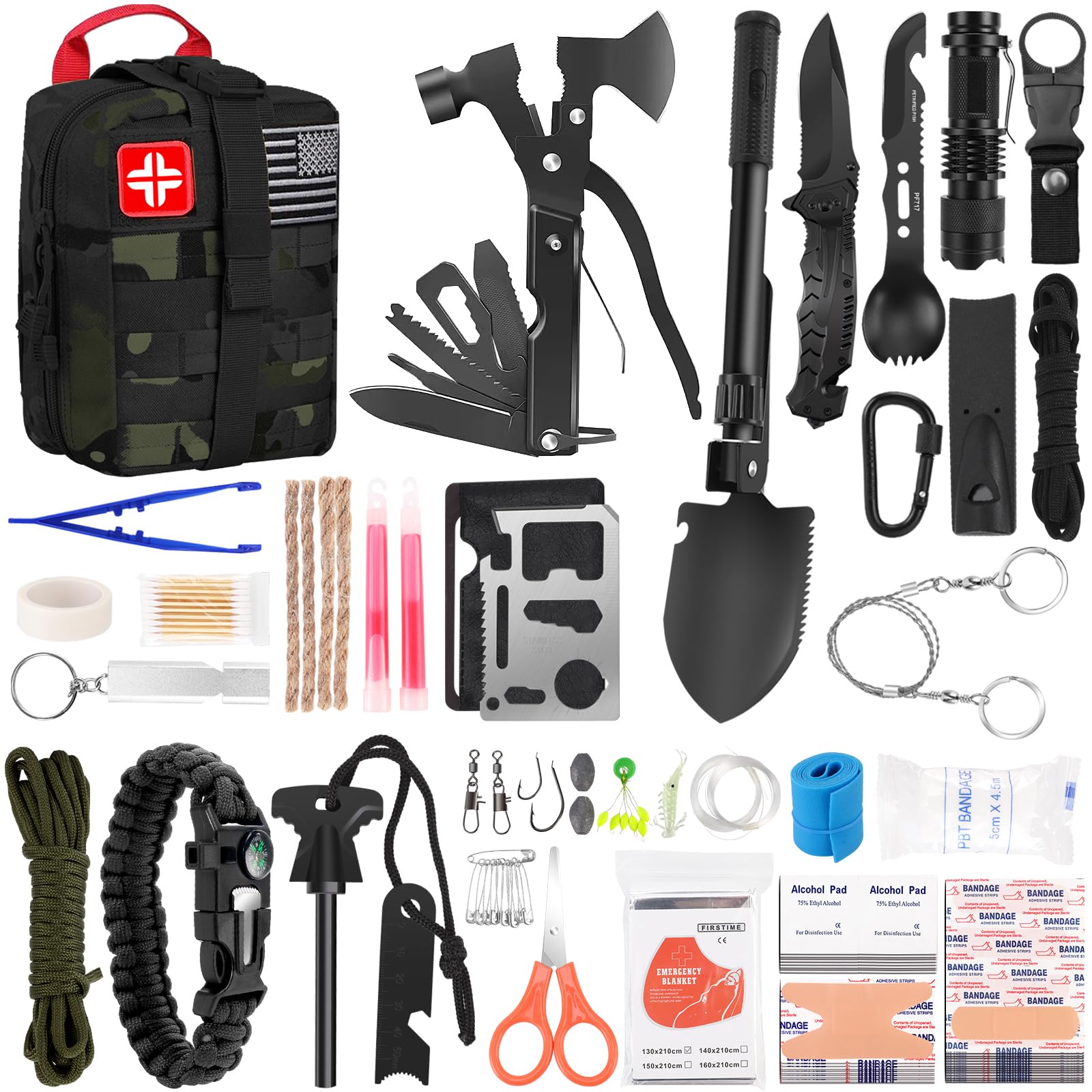MLIPDC survival kit bag front view with MOLLE compatibility for easy outdoor attachment