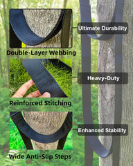 MLNSUNNY 4-step climbing aider folded-compact shows easy carry and storage in hunting bag.