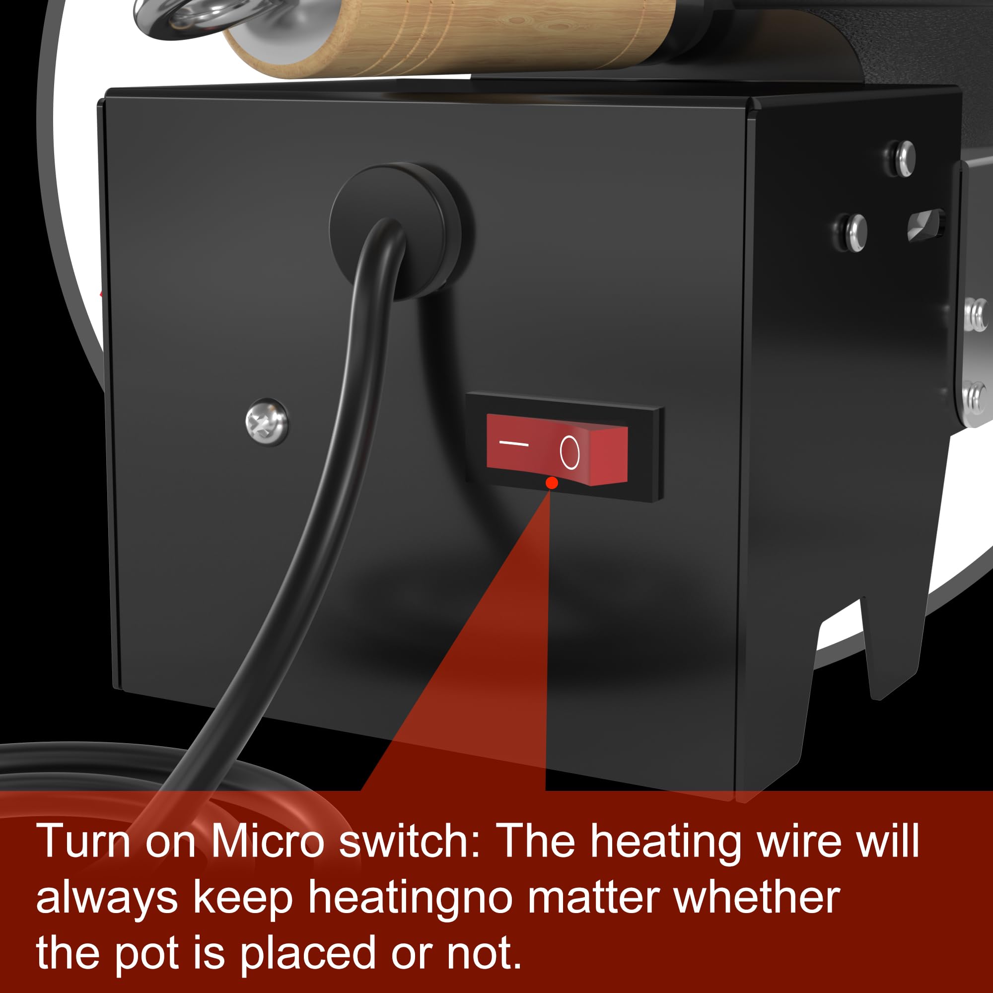 Pot heating to 750°F in under 6 minutes with a 600W element