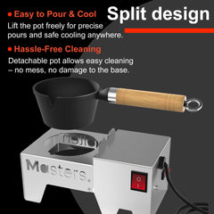 Angled pouring spout for precise pours into bullet or sinker molds