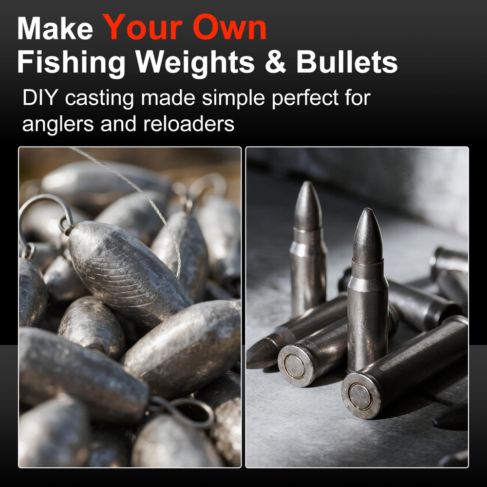 Portable, compact lead melting pot suitable for reloaders and DIY projects