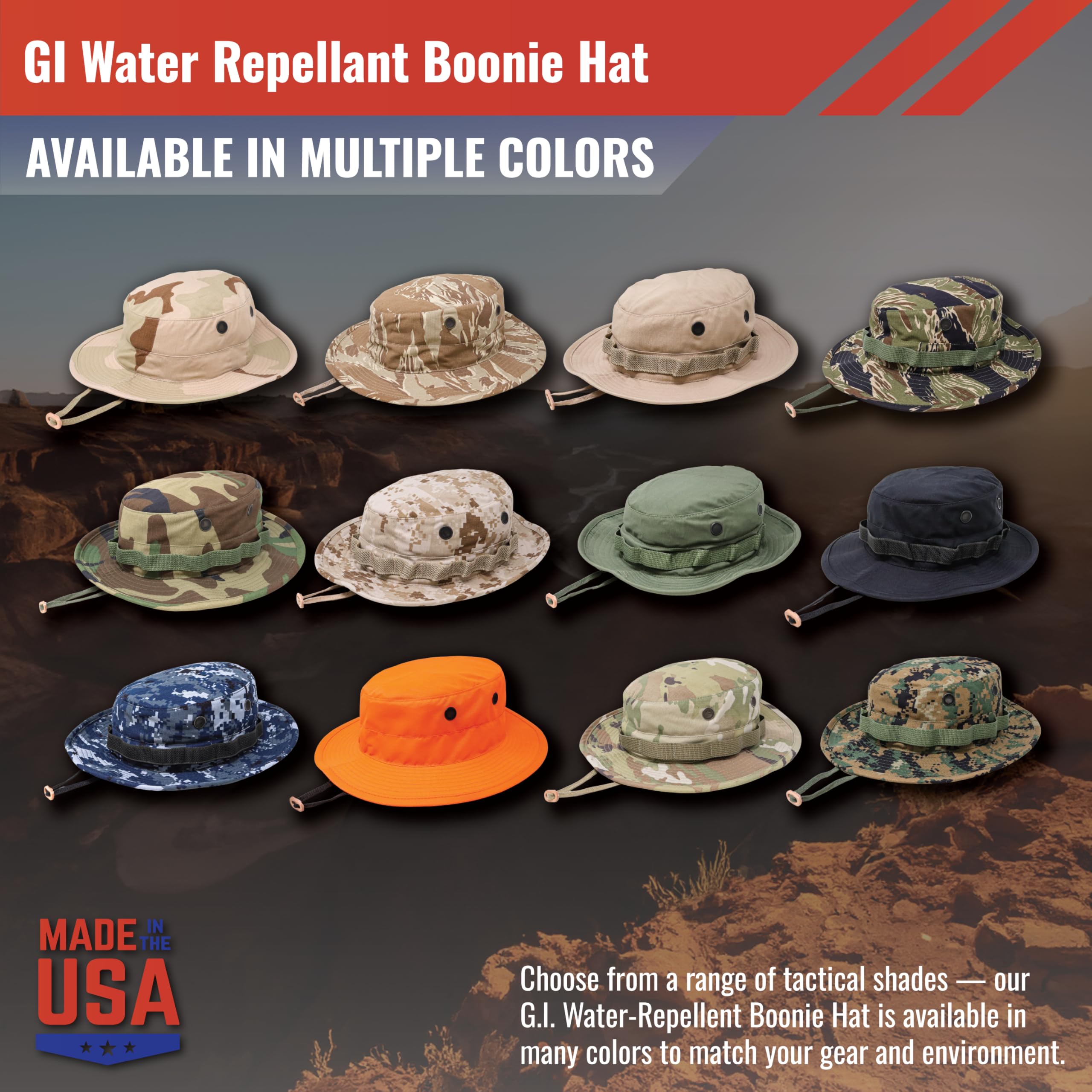 M MCGUIRE GEAR boonie hat chin strap closeup emphasizes adjustable fit.