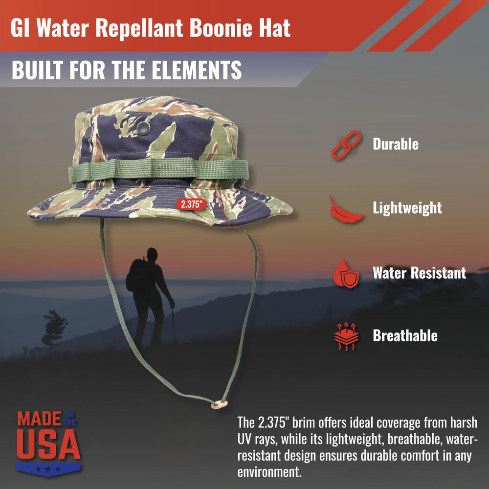 M MCGUIRE GEAR boonie hat navy digital side view shows wind-resistant design for outdoor activities.