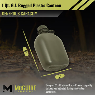 M MCGUIRE GEAR canteen cap showing leak-proof seal during activity.