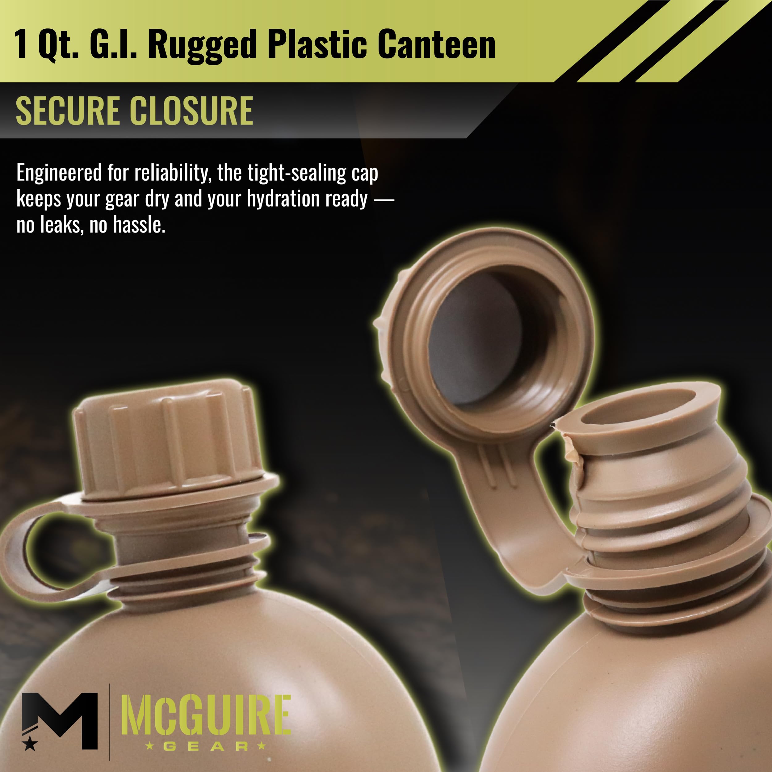 M MCGUIRE GEAR GI lightweight polyethylene construction ideal for hiking.