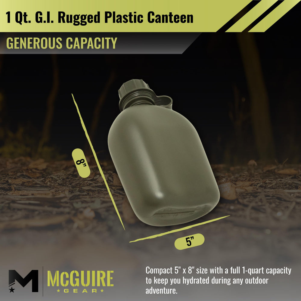 M MCGUIRE GEAR GI cap closeup showing leak-resistant screw cap.