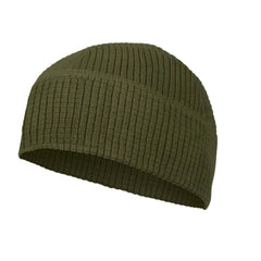 M McGuire Gear grid fleece cap on head providing lightweight warmth for outdoor adventures.