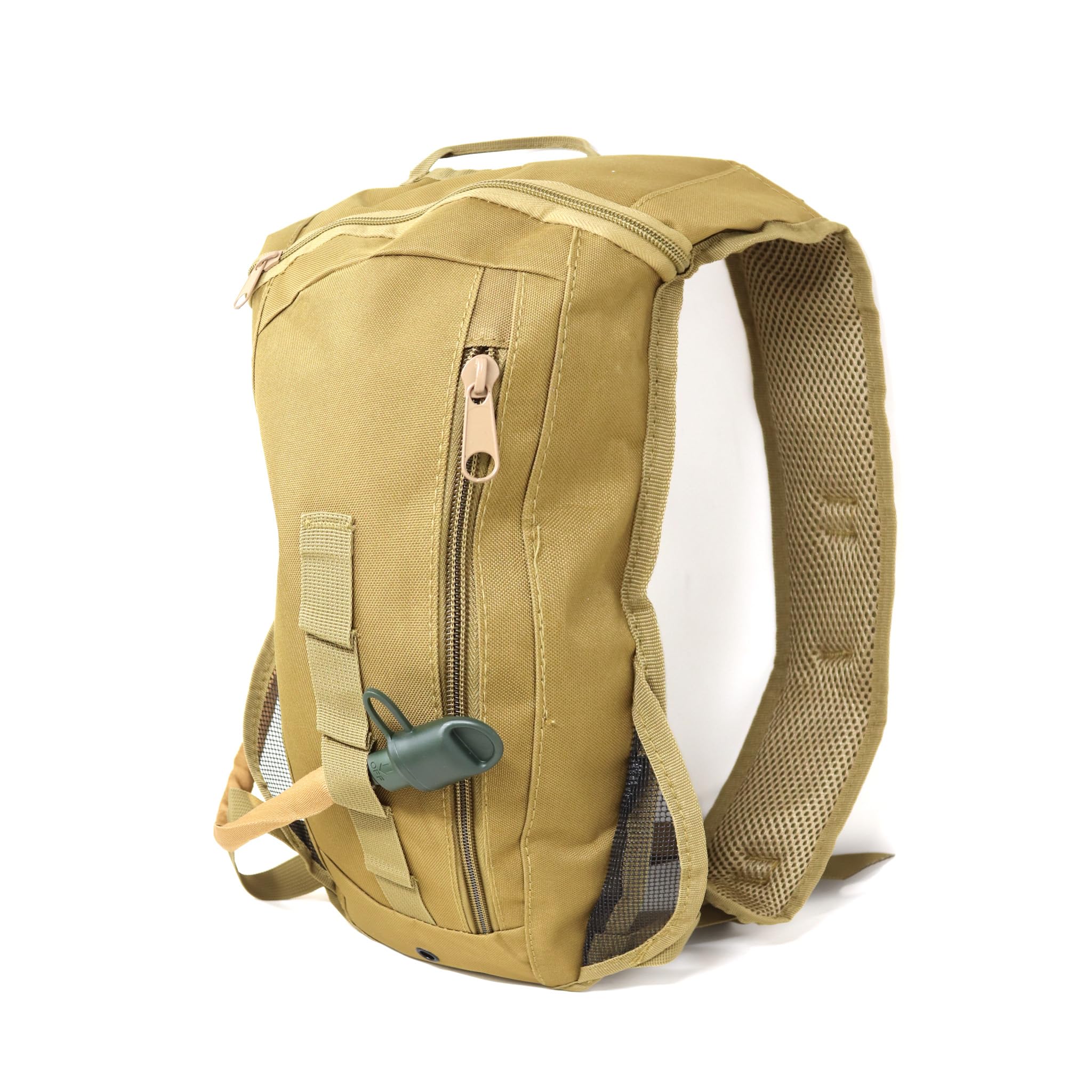 M MCGUIRE GEAR hydration backpack back strap adjustment for comfortable fit.