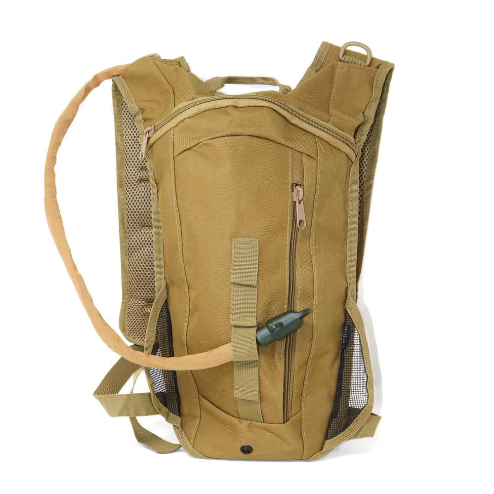 M MCGUIRE GEAR hydration backpack front view for on-the-go hydration during runs.