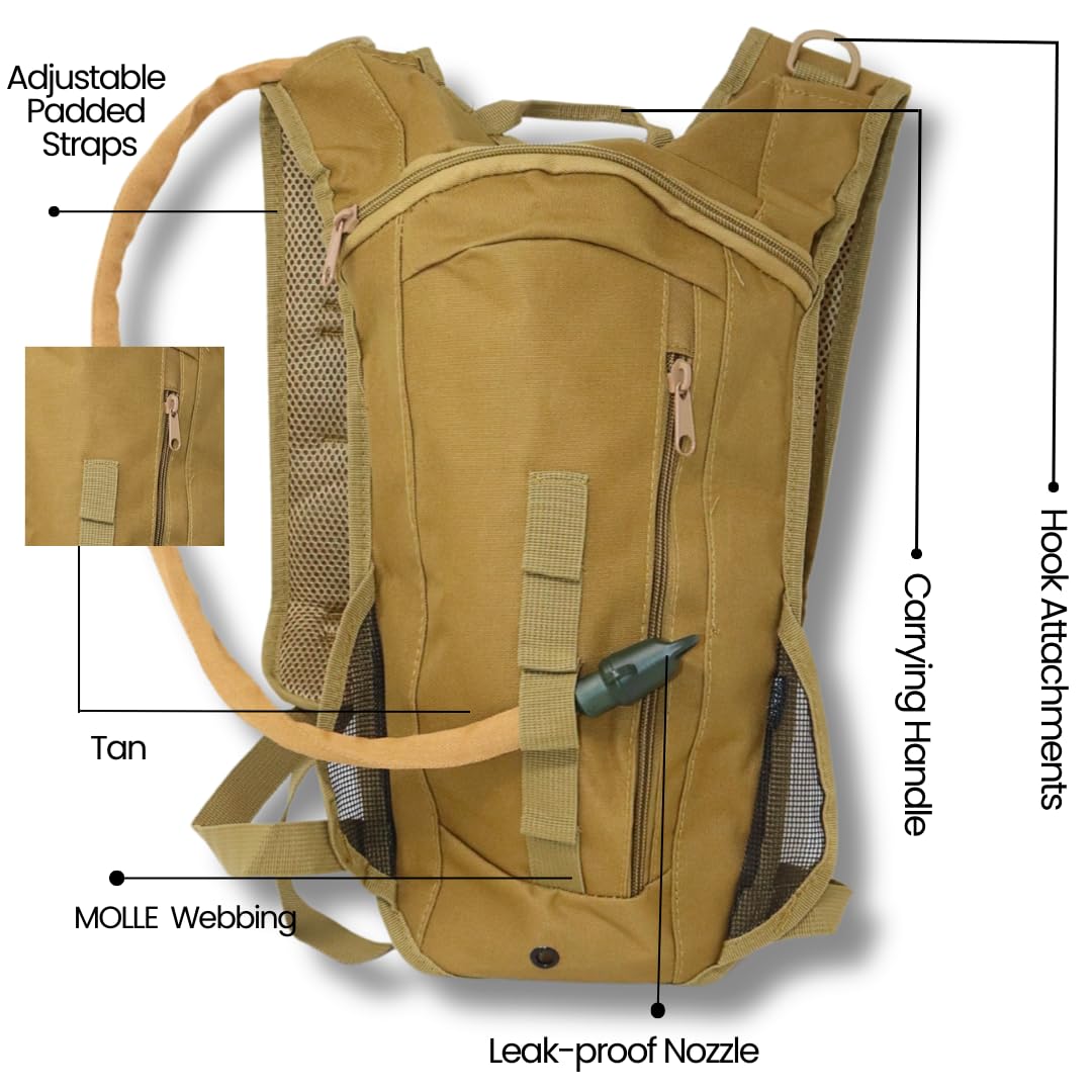 M MCGUIRE GEAR hydration backpack built with water-resistant nylon.
