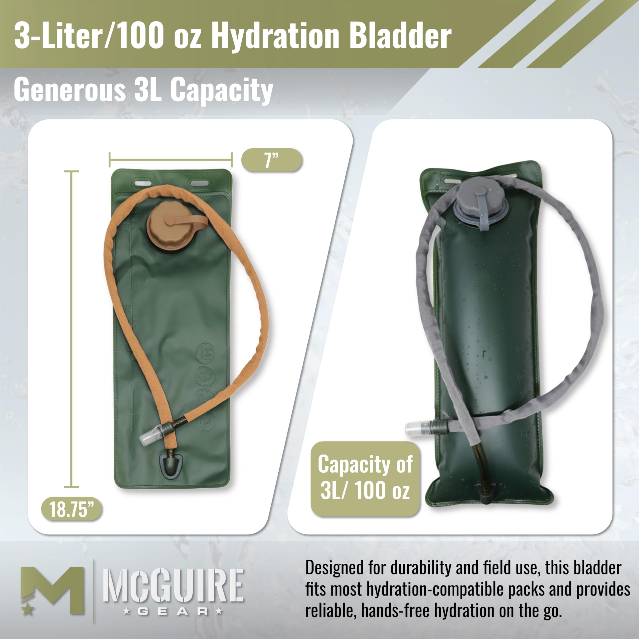 M MCGUIRE GEAR insulated drinking tube keeps water cooler on hot days