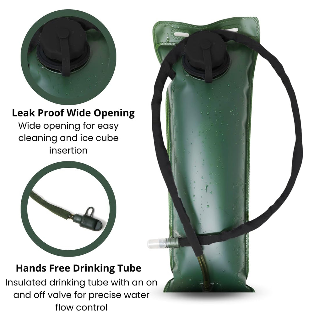 Two compartments offer organized storage in the M MCGUIRE GEAR hydration backpack.
