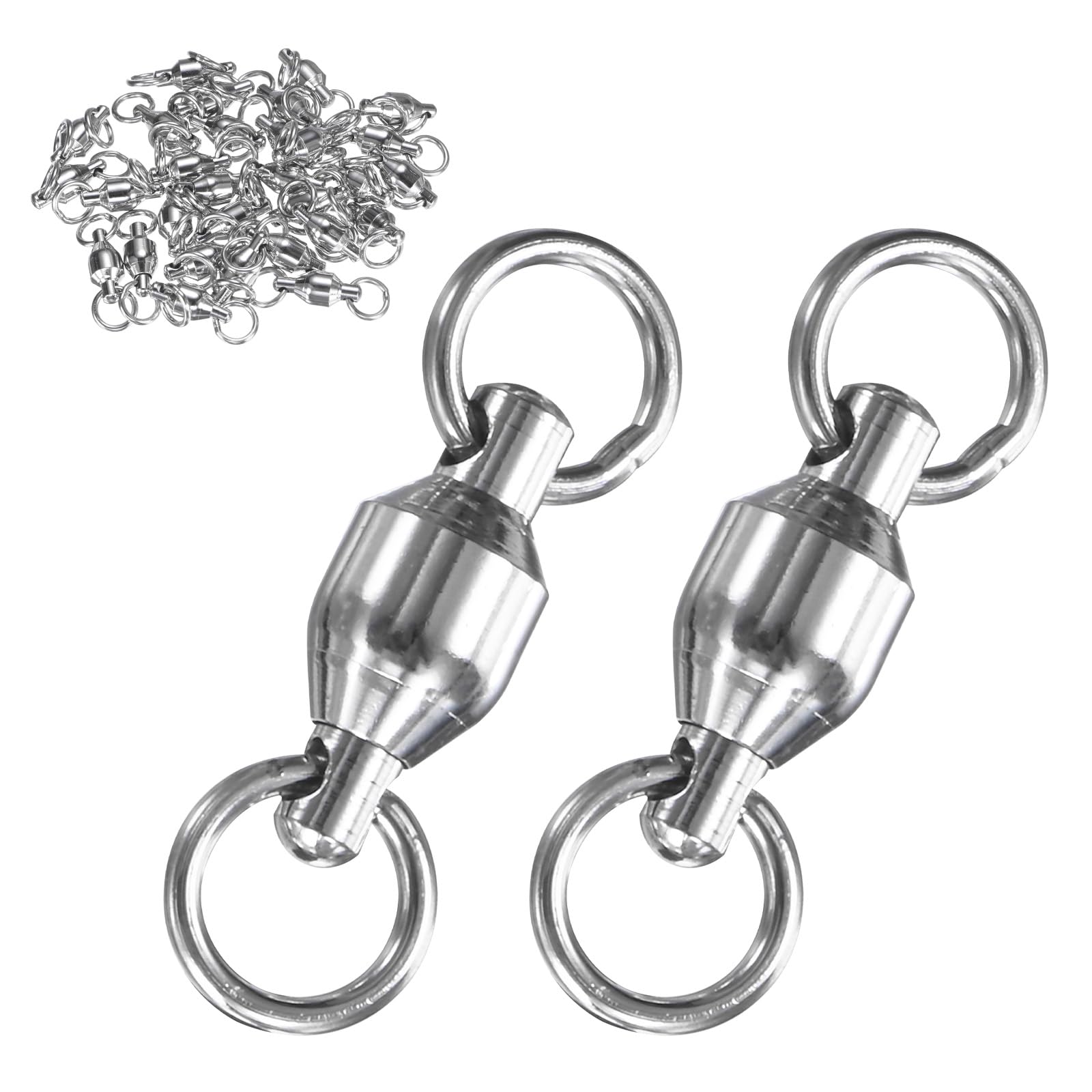 MMETERXITY 30-pack ball-bearing swivels welded ring for versatile freshwater and saltwater use.