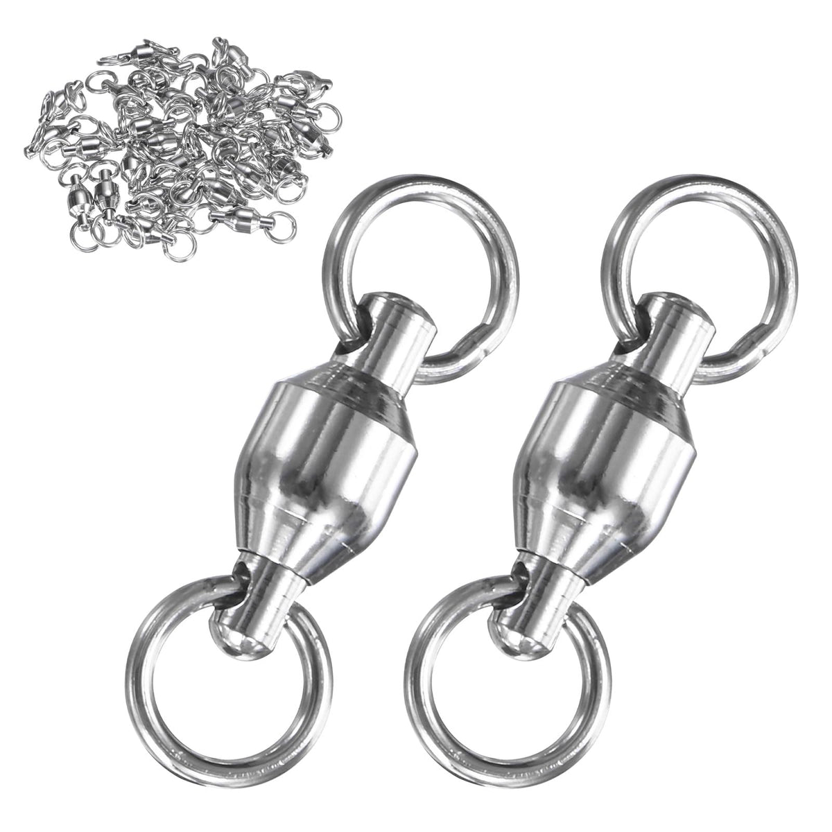 MMETERXITY 30-pack ball-bearing swivels welded ring for versatile freshwater and saltwater use.