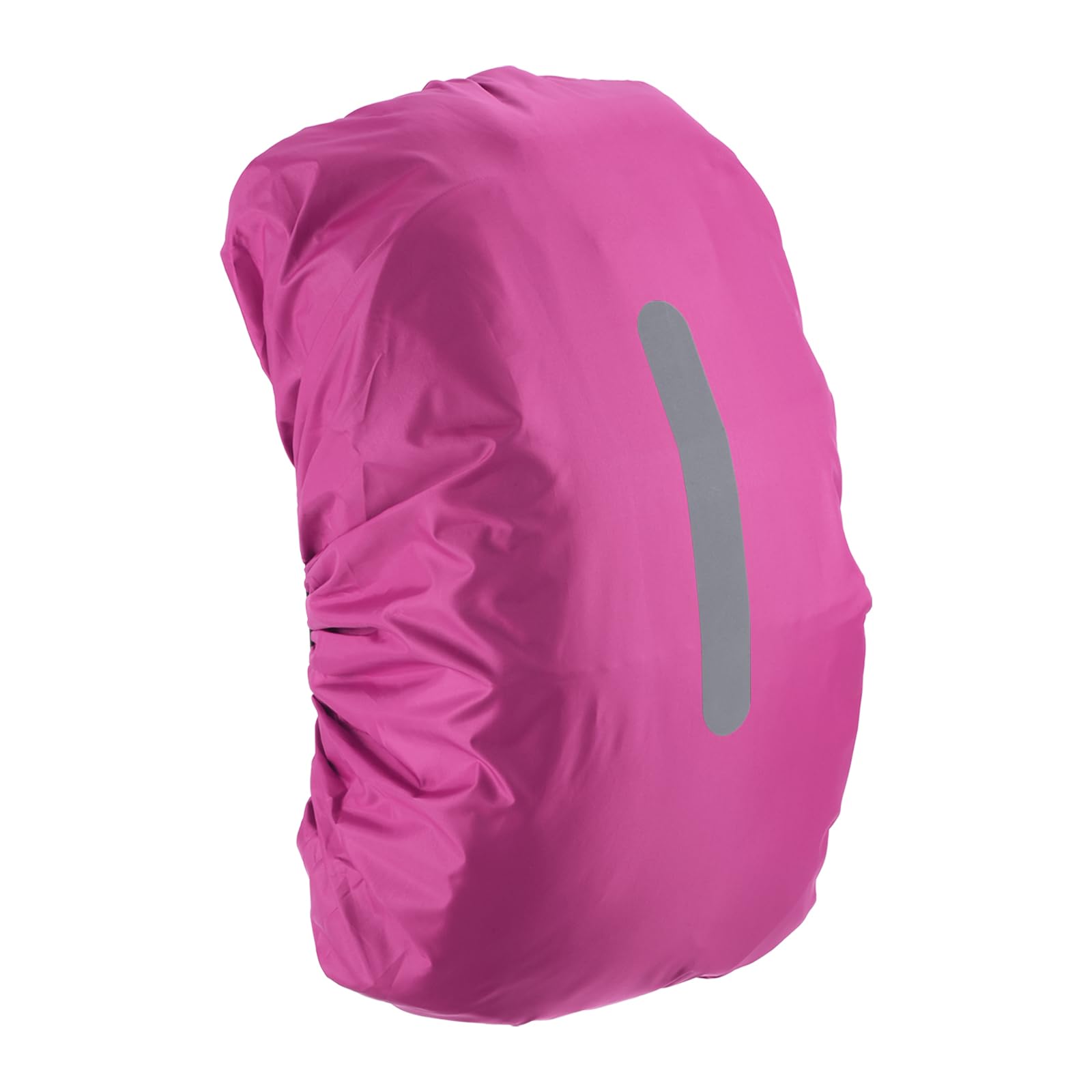 M METERXITY backpack rain cover in rose red with vertical reflective strap for visibility.