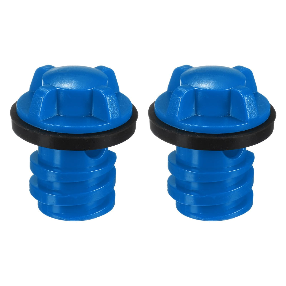MMETERXITY cooler drain plug blue front view shows compact, leak-proof design for easy draining