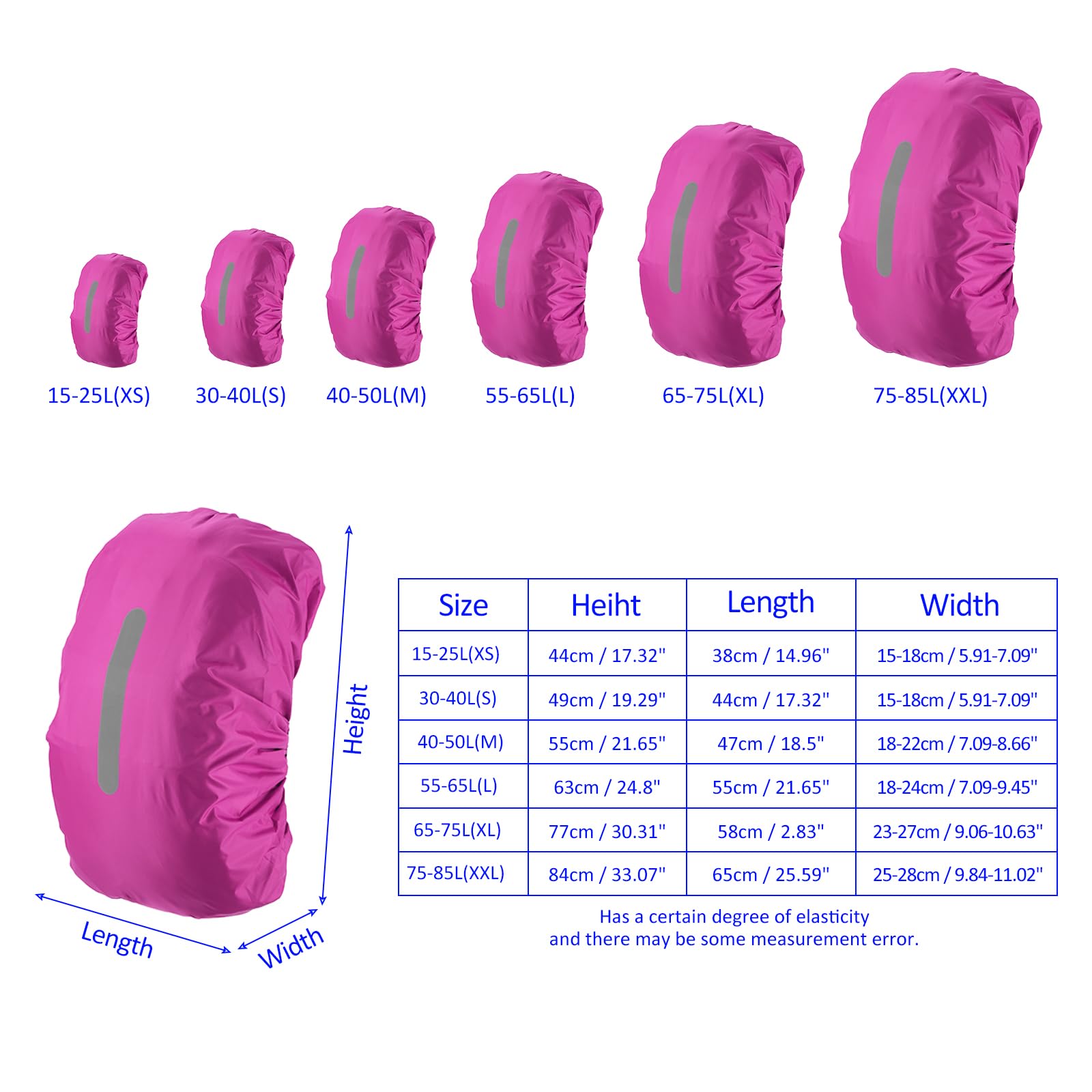 MMETERXITY durable polyester rain cover protects backpacks during outdoor use.
