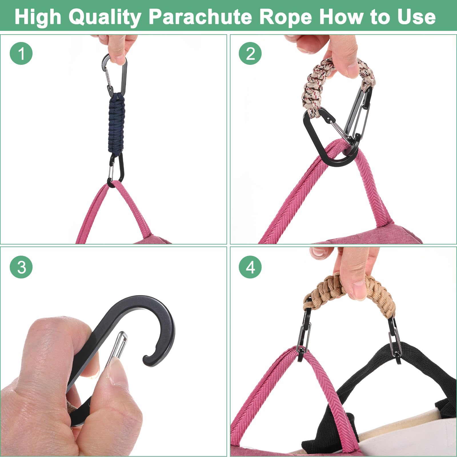 M METERXITY paracord lanyard extends up to 2 meters as needed.