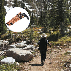 MMETERXITY aluminum alloy trekking poles emphasize durability and lightweight handling.