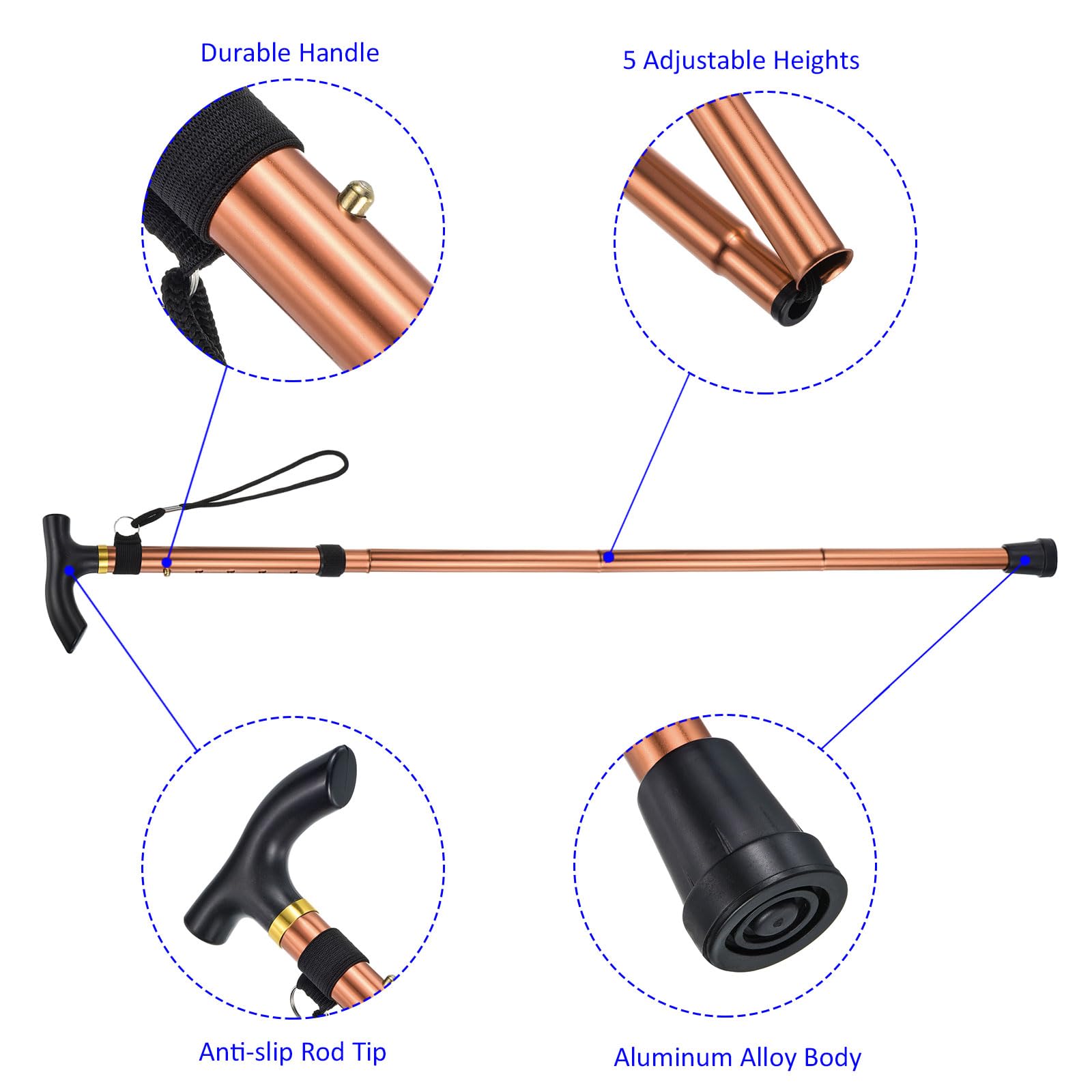 MMETERXITY poles extend from 33 to 37 inches for varying user heights.