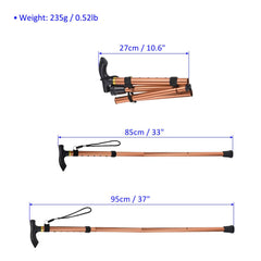 MMETERXITY trekking poles feature a T-shaped grip for comfortable, secure holds.