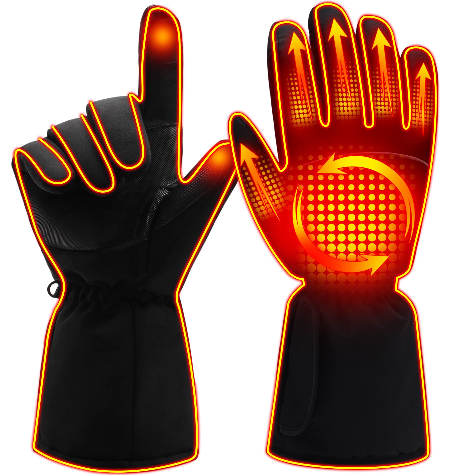 MMlove heated gloves back-of-hand heating area for fast warmth in cold outdoors.