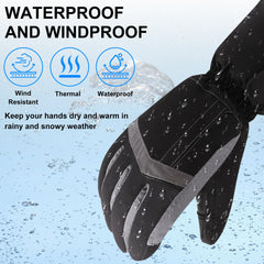 MMlove heated gloves waterproof outer shell keeps hands dry during snowy outings.