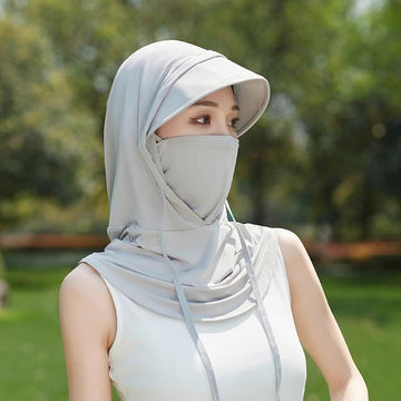 MNVXBSOI balaclava with oversized brim shading ears and neck