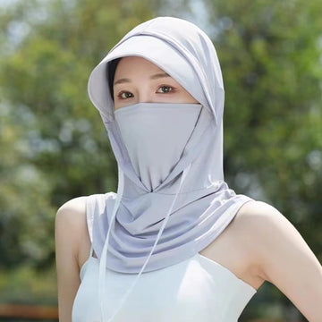 MNVXBSOI balaclava showing UPF50 shielding on sunny day