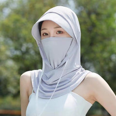 MNVXBSOI balaclava showing UPF50 shielding on sunny day