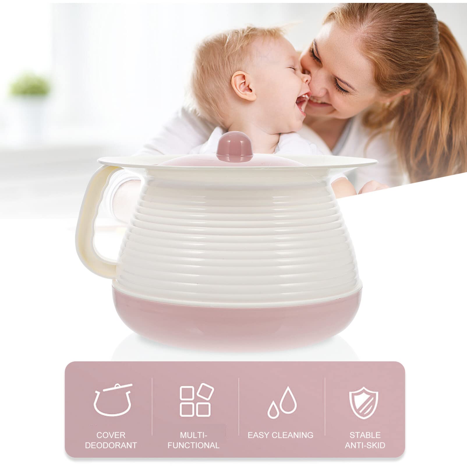 Mobestech small chamber pot with compact size for easy storage.