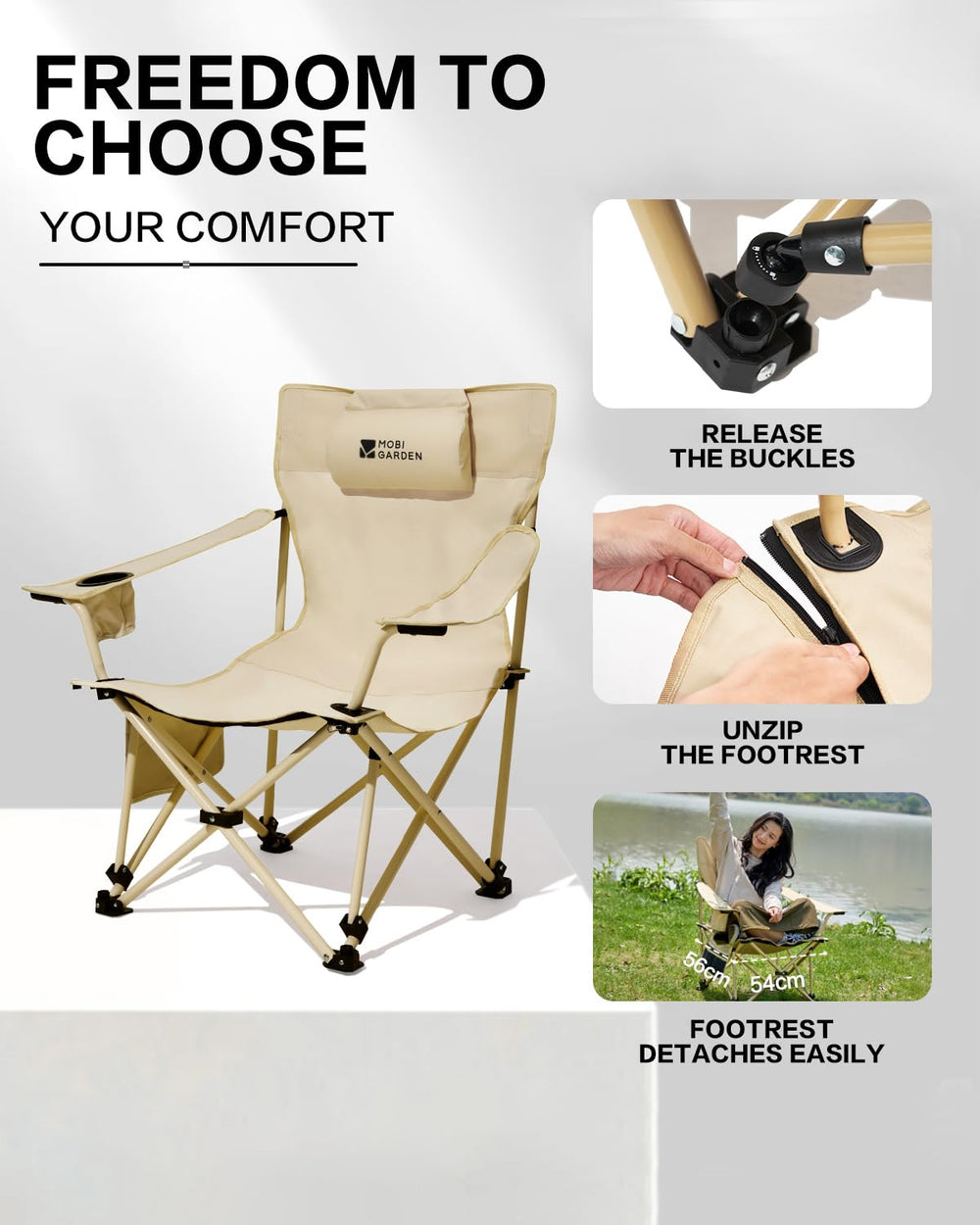 MOBI GARDEN ideal for camping, beach, tailgating, and backyard lounging.
