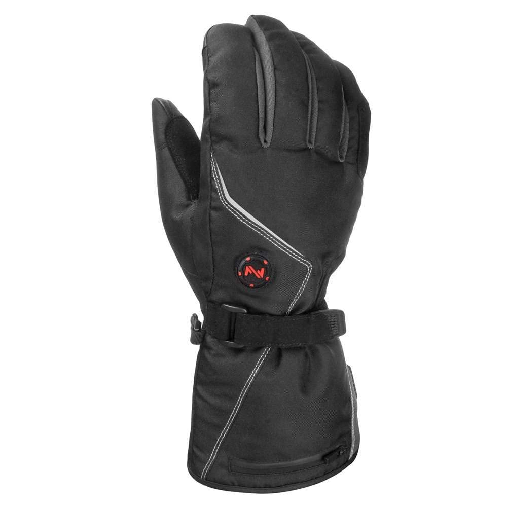 Mobile Warming Fieldsheer Squall glove heats top of hand for consistent warmth on cold hikes.
