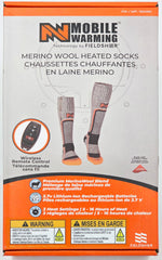 Mobile Warming Merino Wool Heated Socks battery-compartment view ensures secure, sleek power.