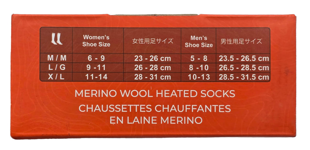 Mobile Warming Merino Wool Heated Socks heel-toe reinforcement supports durability in rugged outdoor use.