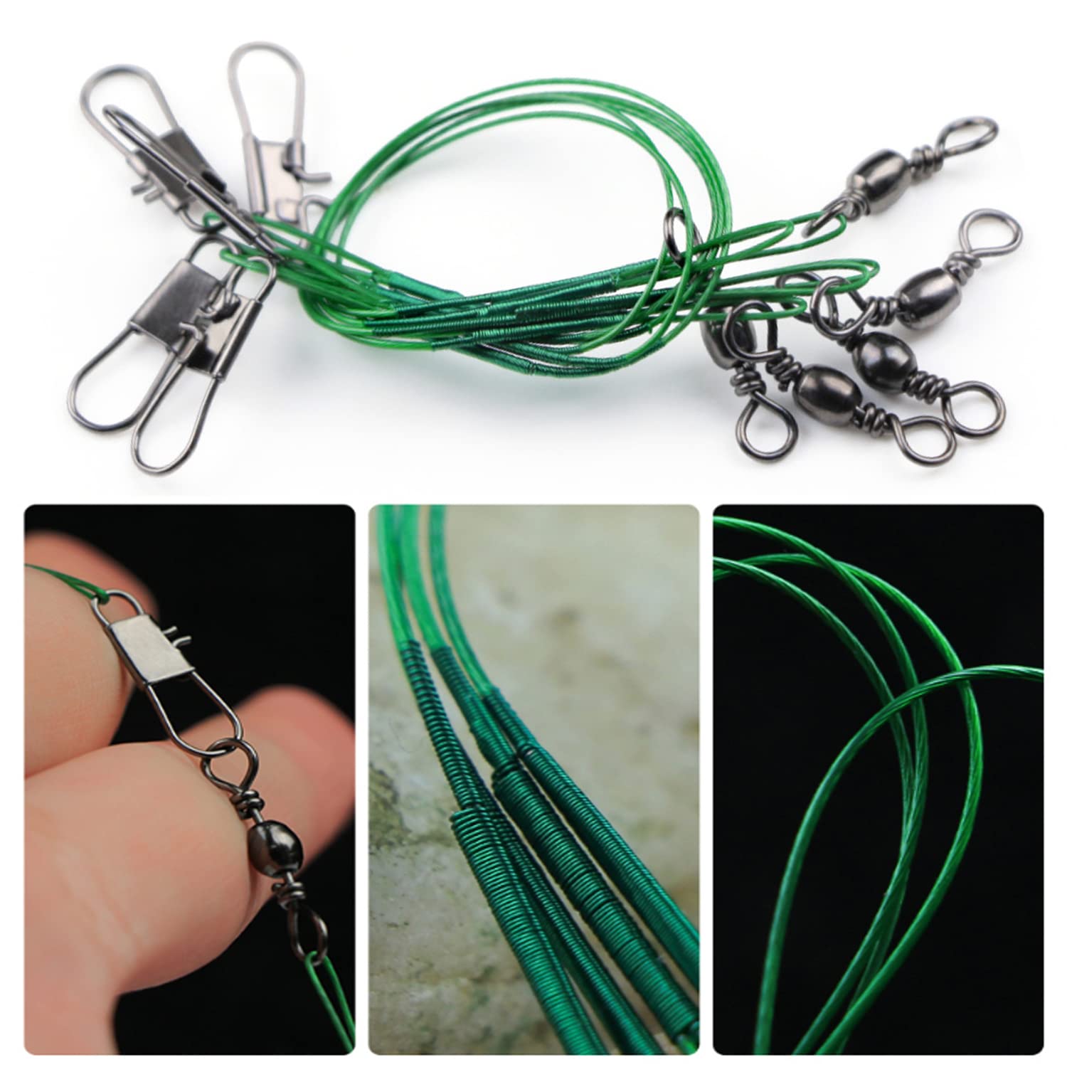 Hi-Low rig leaders with swivels and clips for lures