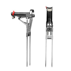 MOBUTOFU automatic spring rod holder image showing durable stainless steel design for outdoor use.