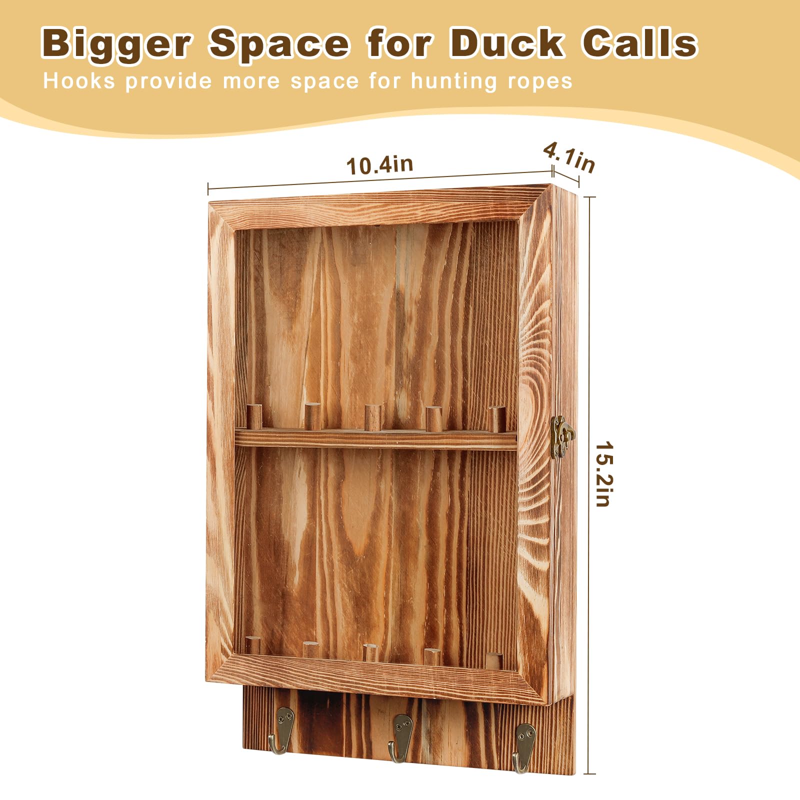 MOCAS duck-call display with acrylic window showing organized calls