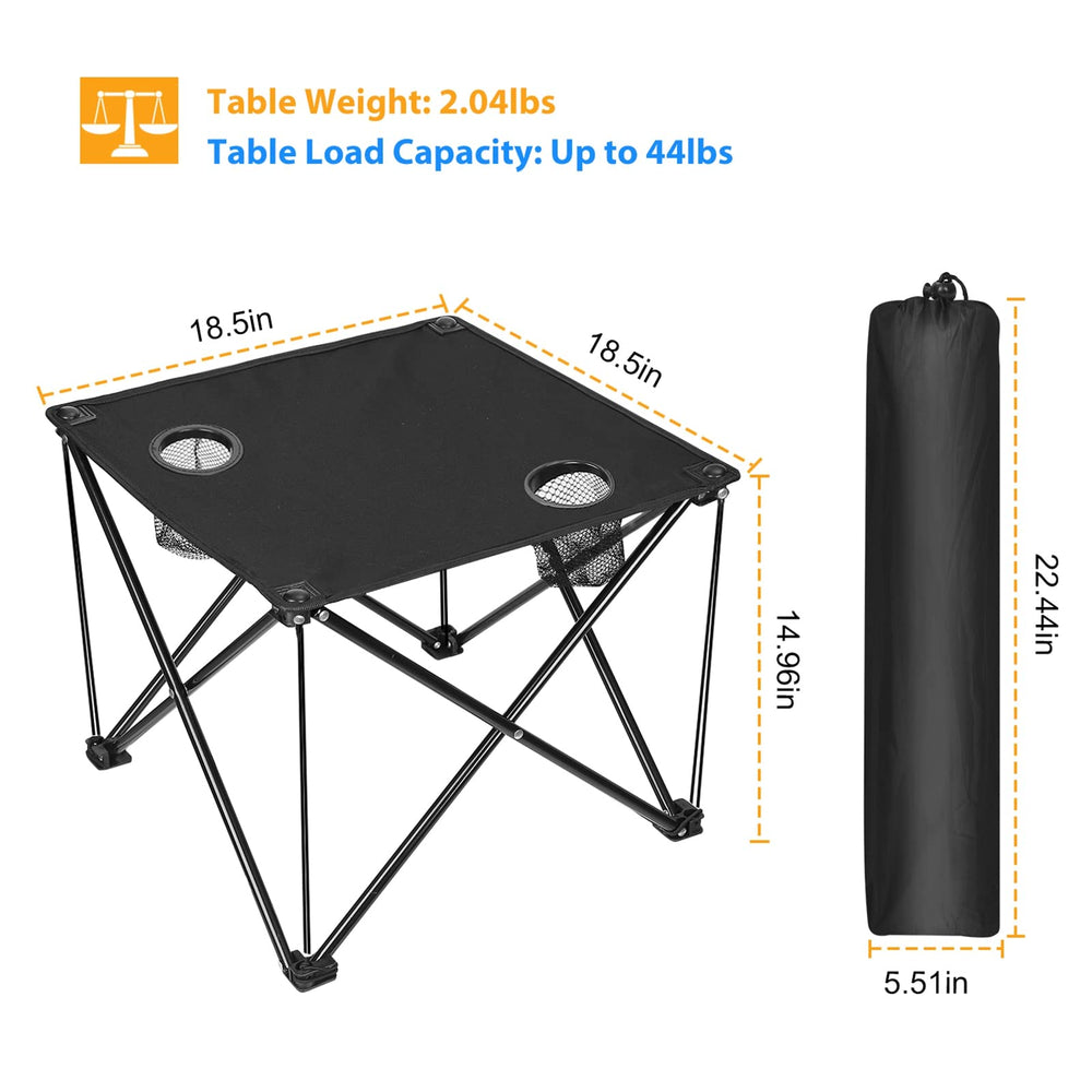 Moclever foldable table with quick-clip S-hooks for tool-free assembly.