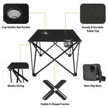 Moclever steel-frame design provides stable support for meals and gear.
