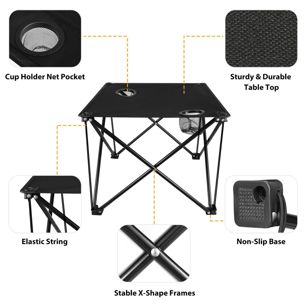 Moclever steel-frame design provides stable support for meals and gear.