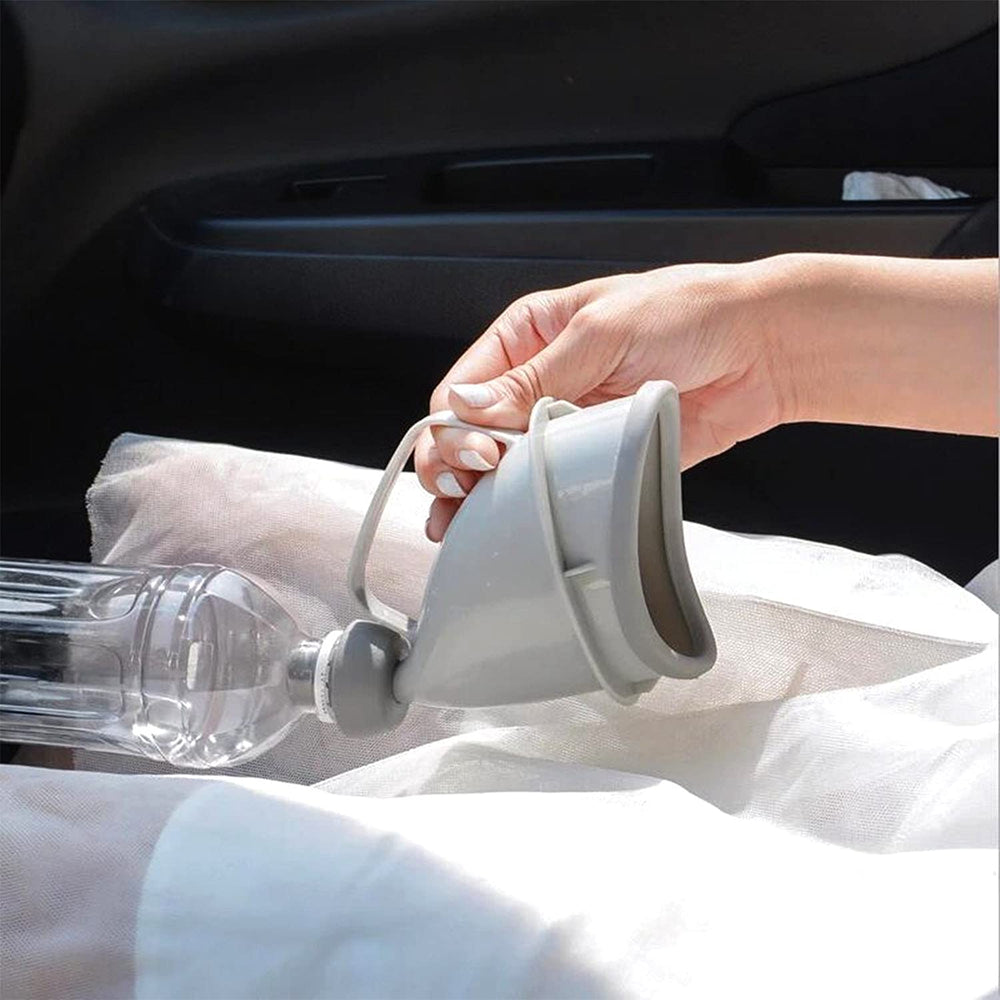 Moclever travel-urinal-foldable-design ready for compact packing.